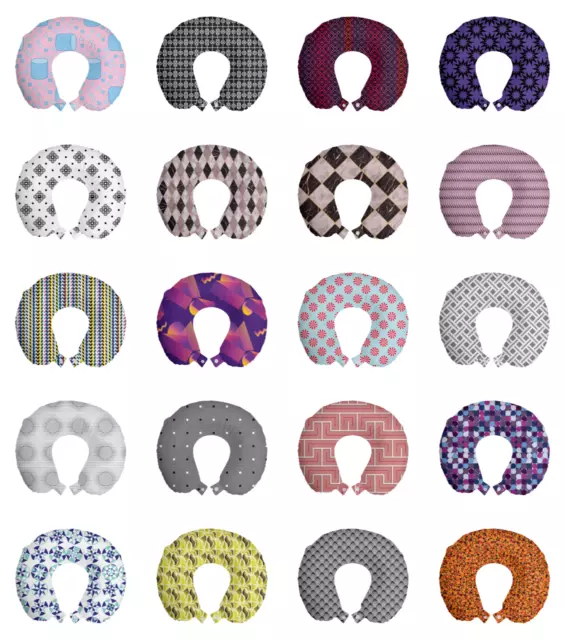 Ambesonne Geometric Design Travel Pillow Neck Rest Memory Foam Travel Accessory