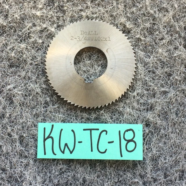 DoALL SNC Slitting Saw Horizontal Mill Cutter Blade 2-3/4" x.102" x 1" Milling