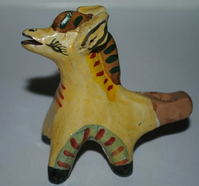 Vintage terracotta clay folk art horse figurine