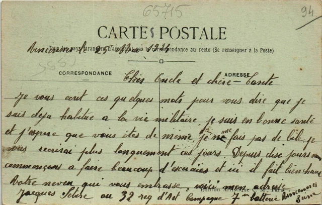 CPA VINCENNES La Poste and, on the right, Avenue du Chateau (65714) 2