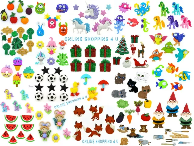 Dress It Up Novelty Christmas Buttons 3D Embellishments Sewing Crafts Cardmaking