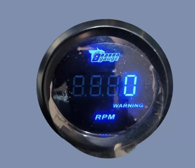 Manometro tachimetro contagiri RPM a led digitale Colorazione Blu 52 mm 12 v
