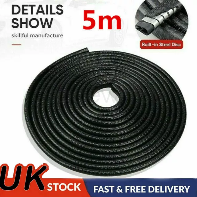 5M Car Door Boot Edge Protector Strip Trim U Shape Guard Seal Rubber Black UK