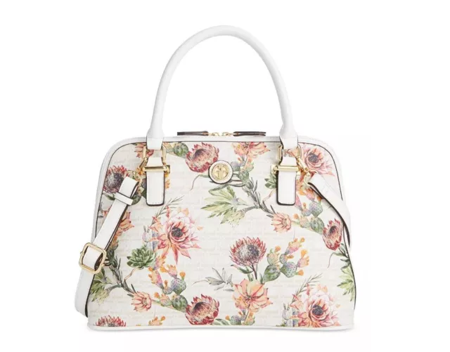 GIANI BERNINI Cactus floral print faux-leather dome satchel crossbody bag-Defect