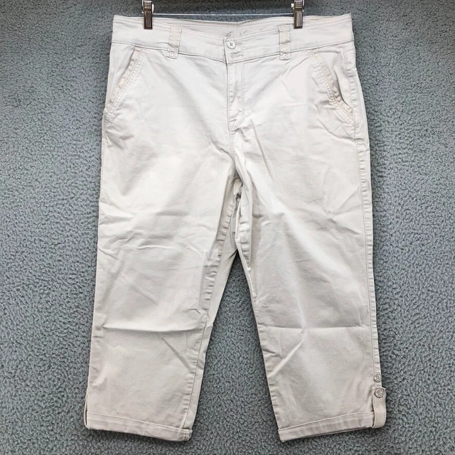Gloria Vanderbilt All Around Slimming Capri Pants Womens 12 Ivory Activewear