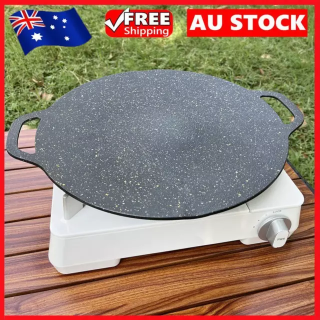 BBQ Grill Pan Round Frying Pan Non-stick Barbecue Tray Camping Cooking Supplies