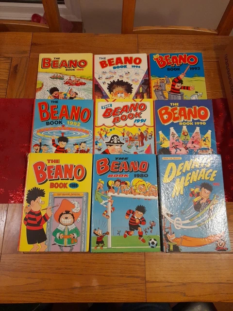 THE BEANO ANNUAL Book 1980, 1989-95 + Dennis The Menace 1992 DC Thomson ...