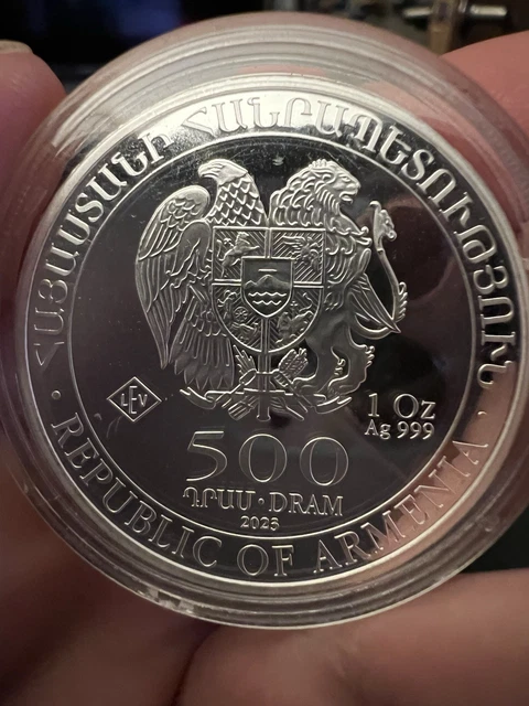 REPUBLIC OF ARMENIA Noah's Ark .999 Fine Silver 1oz Round