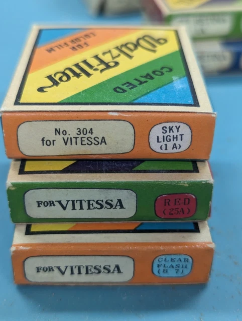 41mm Walz 25A Red 1A Skylight, B7 Blue Filter Fits Vitessa Lens- NOS 41mm Walz 25A Red 1A Skylight, B7 Blue Filter Fits Vitessa Lens- NOS
