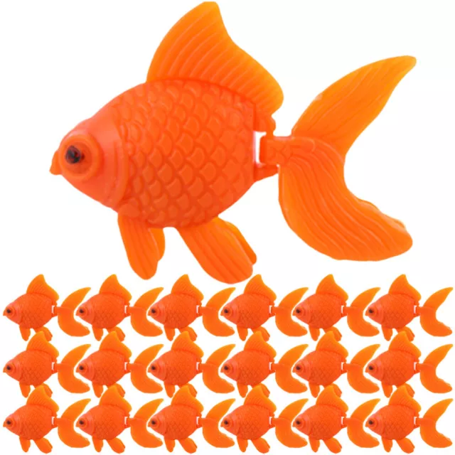 25 Pcs Poisson Rouge Artificiel Faux Ornement De Pour Aquarium Jouet