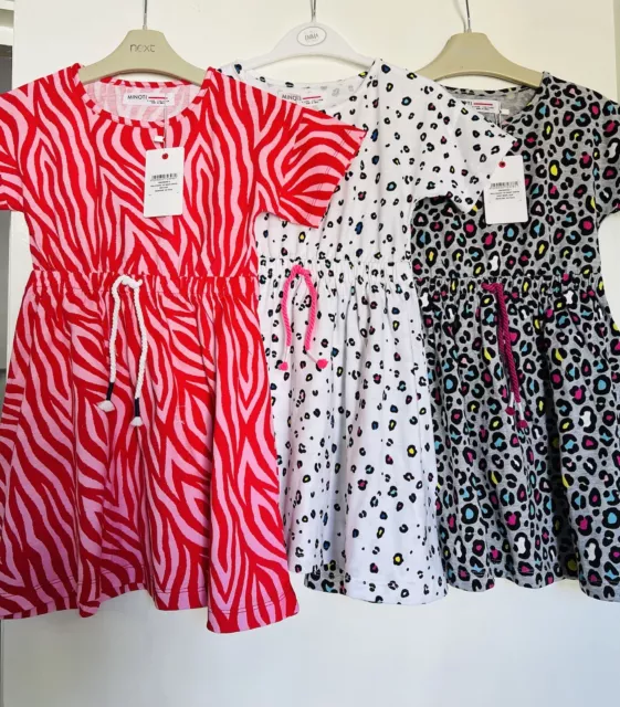 Girls 3 Pretty Minoti Summer Tie Waist Dress Bundle Age 6 - 7 Y Yrs Years New
