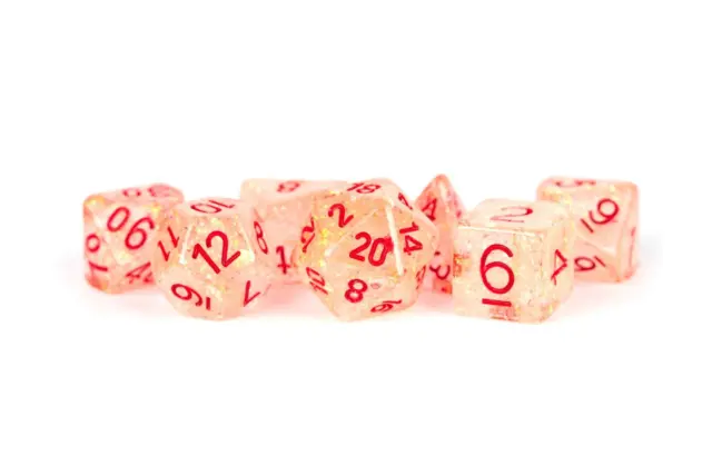 16mm Resin Flash Dice Poly Dice Set: Red (US IMPORT)