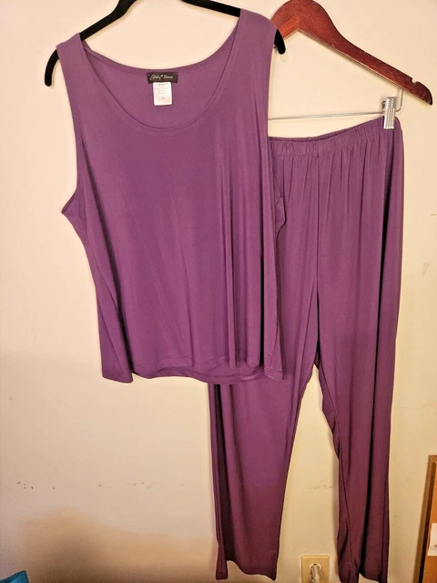 Slinky Brand Womens Purple Pants Tank Top Set Sz 1X   10-2