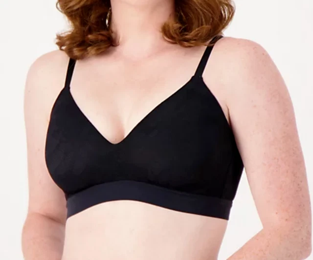 All Worthy~Brushed Micro & Lace Bralette  Wirefree Bra~LG~A511025~Foam Cup  4021