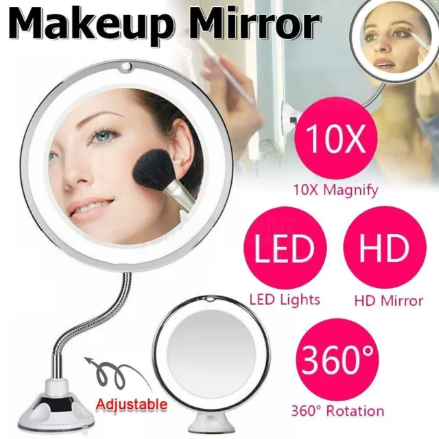 LED Light Cosmetic Mirror 10X Makeup Mirror Bathroom Mirror LED Vanity Mirror