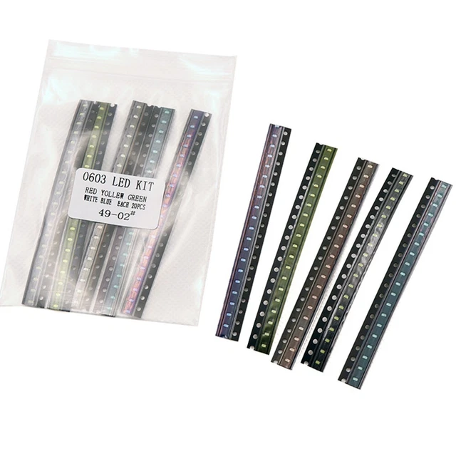 KIT 300 Diodos LED 3mm 5mm Transparentes Con Caja 5 Colores