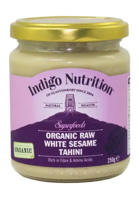 Organic Raw White Sesame Tahini  - 250g - 100% Pure - Indigo Herbs