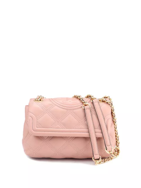 Tory Burch Fleming Soft Convertible Leather Shoulder Bag Pink Moon