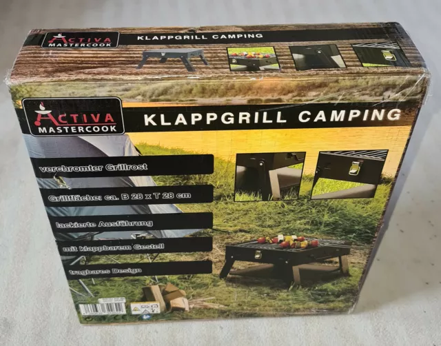 Klappgrill Camping Minigrill tragbarer Grill Picknickgrill Holzkohlegrill ACTIVA