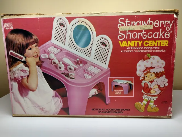 Vintage 1982 Strawberry Shortcake Vanity Center With Box ~ Very Rare HTF 🍓