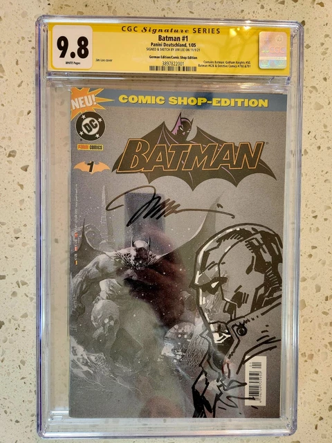 BATMAN HUSH CGC 9.8 SS Signed Jim Lee + SKETCH panini variant 608 rrp Red Hood