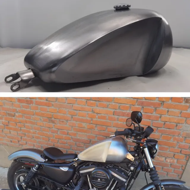 17L Silver Petrol Gas Fuel Tank For Harley Sportster 2006-2022 Unpainted