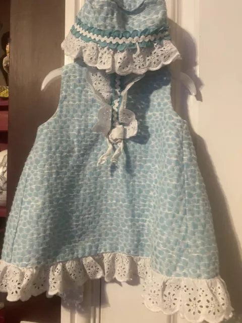dolce petit baby girls age 12 months outfit dress set spanish aqua