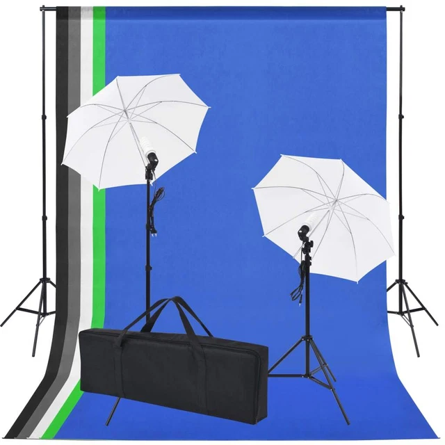 Kit Studio Fotografico con 5 Sfondi Colorati e 2 Ombrelli 5199397