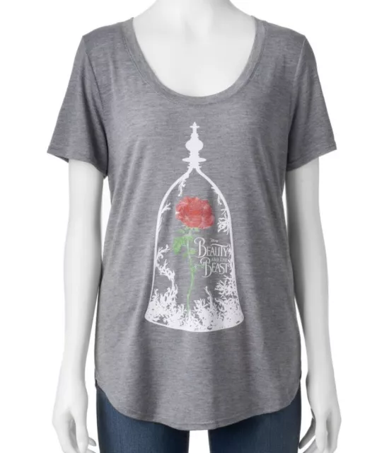 Disney's Beauty and the Beast Juniors Enchanted Rose Graphic Tee Size M