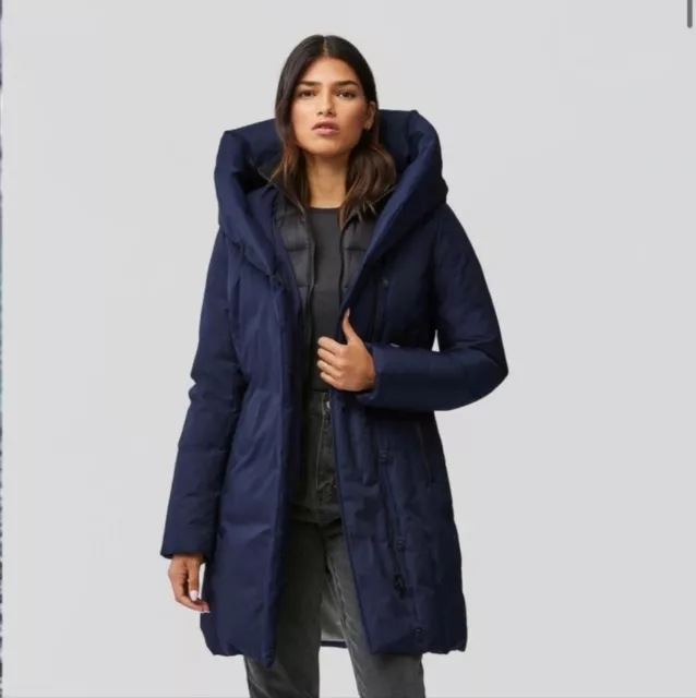 Soia & Kyo Camelia Coat in Lapis navy, size Medium