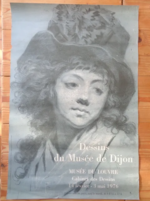 DESSINS DU MUSEE DE DIJON LOUVRE Affiche d'exposition 1976 poster art exhibition