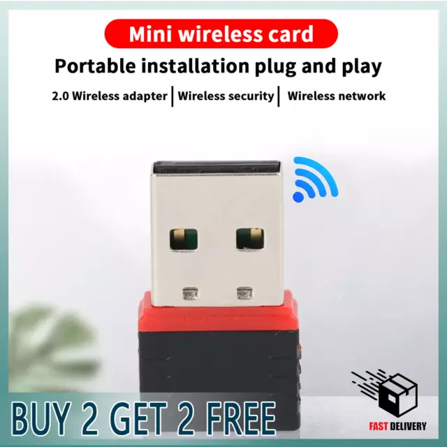 Mini USB WiFi Dongle 802.11 b/g/n Wireless Network Adapter - Windows Laptop/PC~