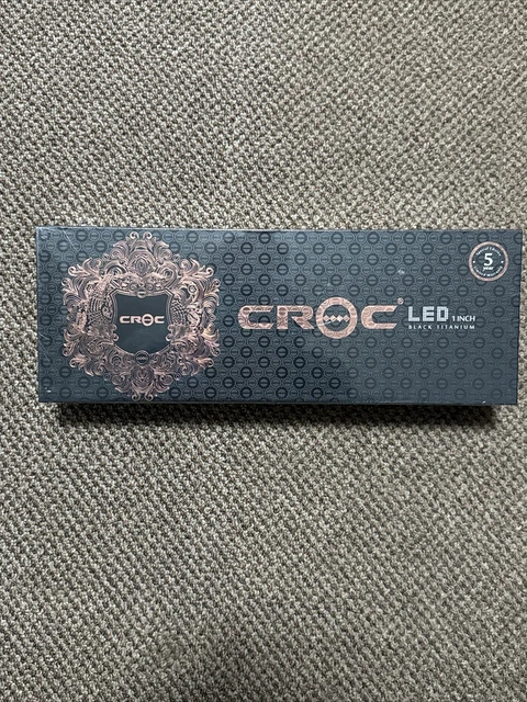 CROC LED BLACK Titanium Flat Iron 1 Inch Classic 1
