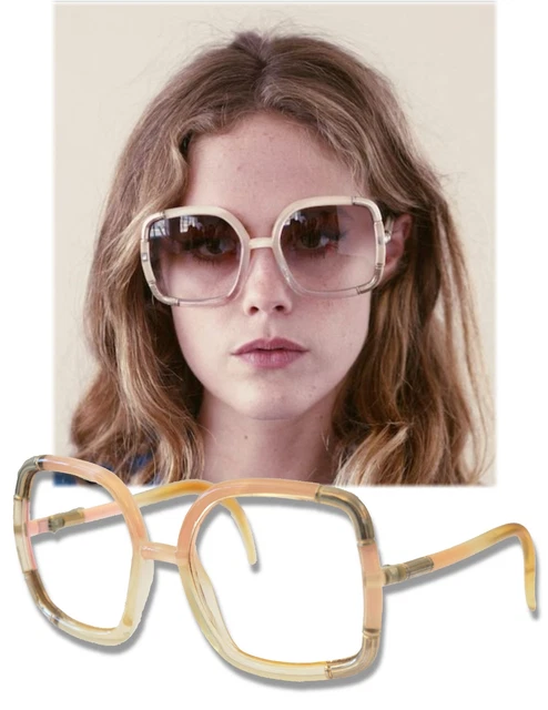 Vintage TED LAPIDUS Pink to Amber Ombre Square Sunglasses Frames Only