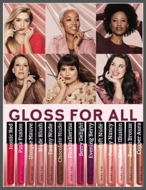 NEW MARY KAY Unlimited Lip Gloss ALL Shades Long Lasting & Non Sticky