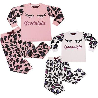 Pigiami buonanotte bambini pigiami leopardati 2 pezzi pigiami leopardati 2-13 anni