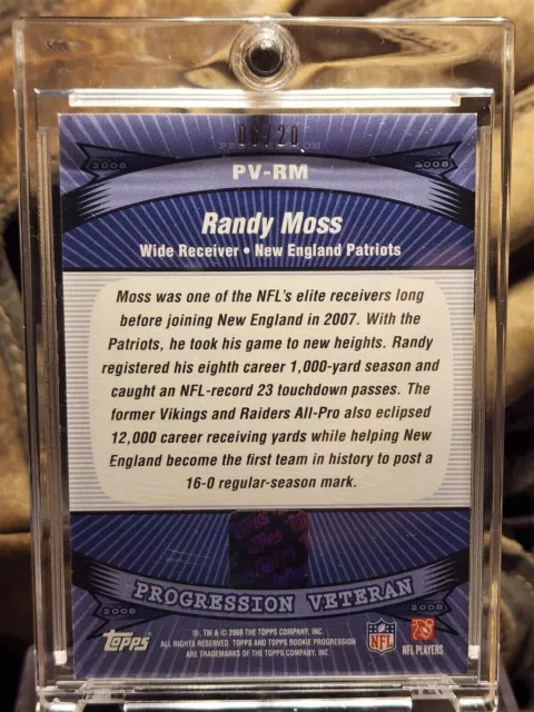 RANDY MOSS 2009 Topps Unique AUTO JERSEY RELIC /20 NEW ENGLAND PATRIOTS HOF 2