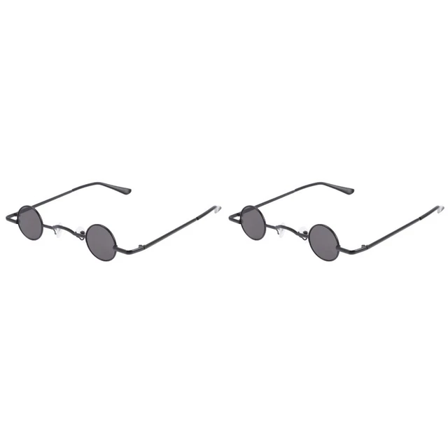2x Novelty Party Eyewear Dress Up Glasses Circle Frame Sunglasses