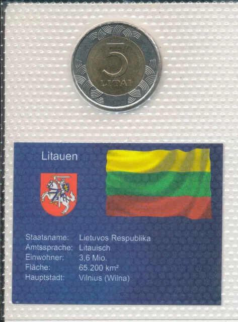 Lithuania / Litauen [M19] - 5 Litai 1998 UNC - Bimetall