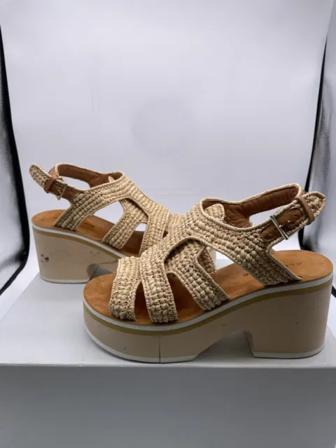 Clergerie Women's Claudia Raffia Platform Sandals Size 38