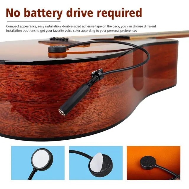 Acoustic Guitar Pickup Transducer Stick On Ukulele Violin N2 StRings V9Q1
