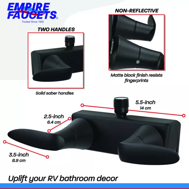 Empire Faucets Double Lever Shower Valve Non-Metallic Faucet with Vacuum Breaker 3