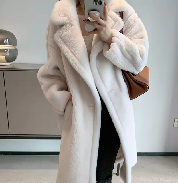 US$ 385.00 - Chanel lady's high-end ready to wear collarless Merino fur  leather jacket winter warm thick outerwear lamb fur coat streetwear -  m.