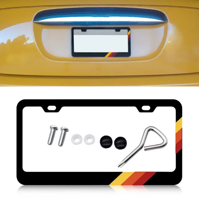Tri-color License Plate Frame With Screw Caps Fit For Toyota Tacoma Tundra RAV4