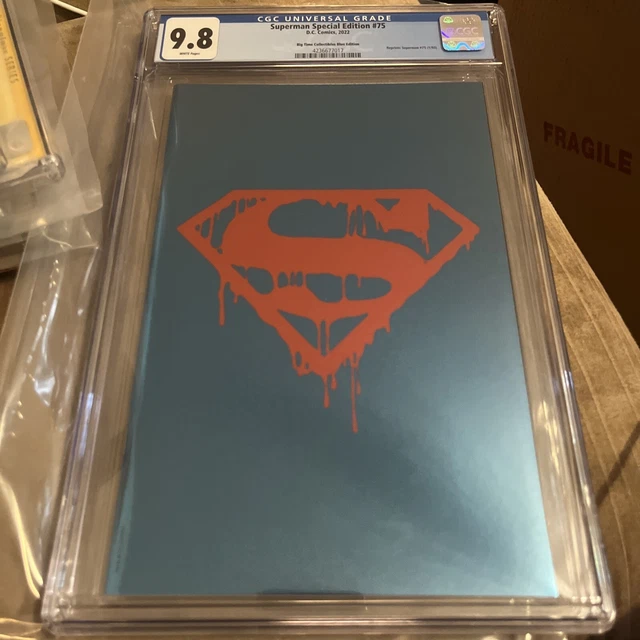 Superman # 75 CGC 9.8 Graded MegaCon Bloody Logo Blue Foil Variant