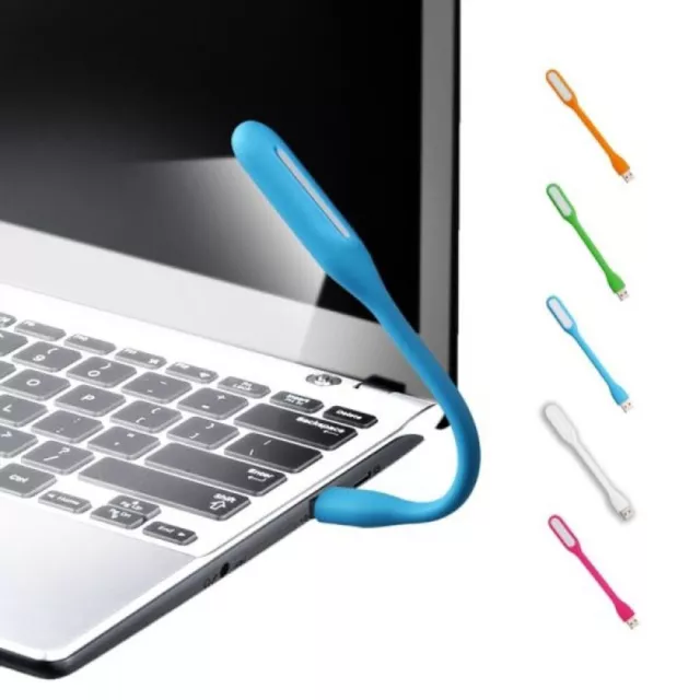 Lampe LED USB Flexible Pliable en Silicone pour PC Ordinateur Voyage 2 Couleurs