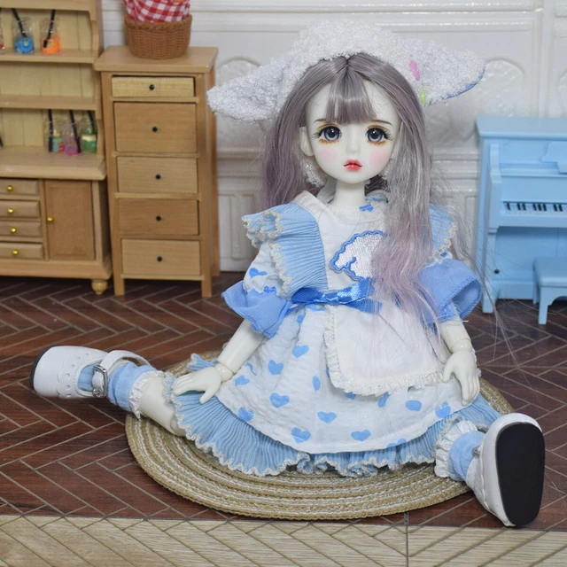 1/6 BJD Doll Moveable Joints Girl Body with Clothes Cute Face Makeup Finished