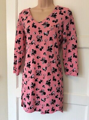 Ladies Next Size 8 Pink Short Tunic Dress floral Office wedding party occasion