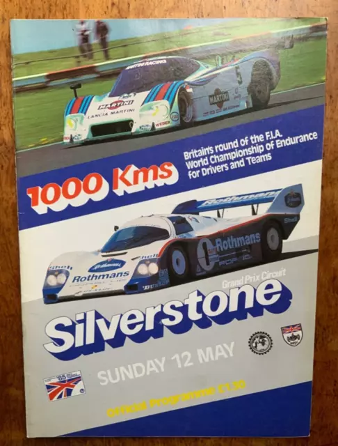 1985 1000 km gara programma Silverstone. Porsche