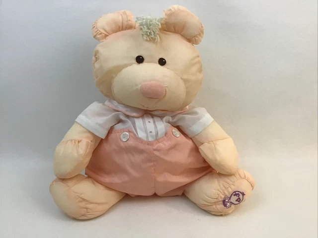 Fisher Price Puffalump Orange Peach Bear Cub #8006 W/ Outfit 17" Vintage 1986